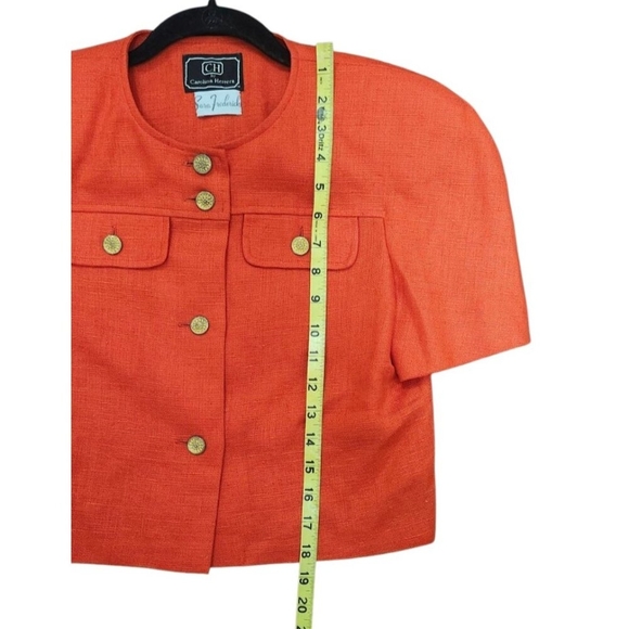 VINTAGE 80s CAROLINA HERRERA Designer suit Linen Size 6 - Picture 13 of 16